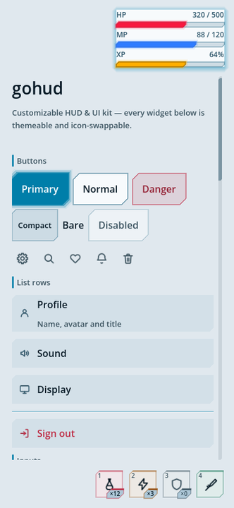 scifi_light preset — the same angular shapes in a blueprint palette